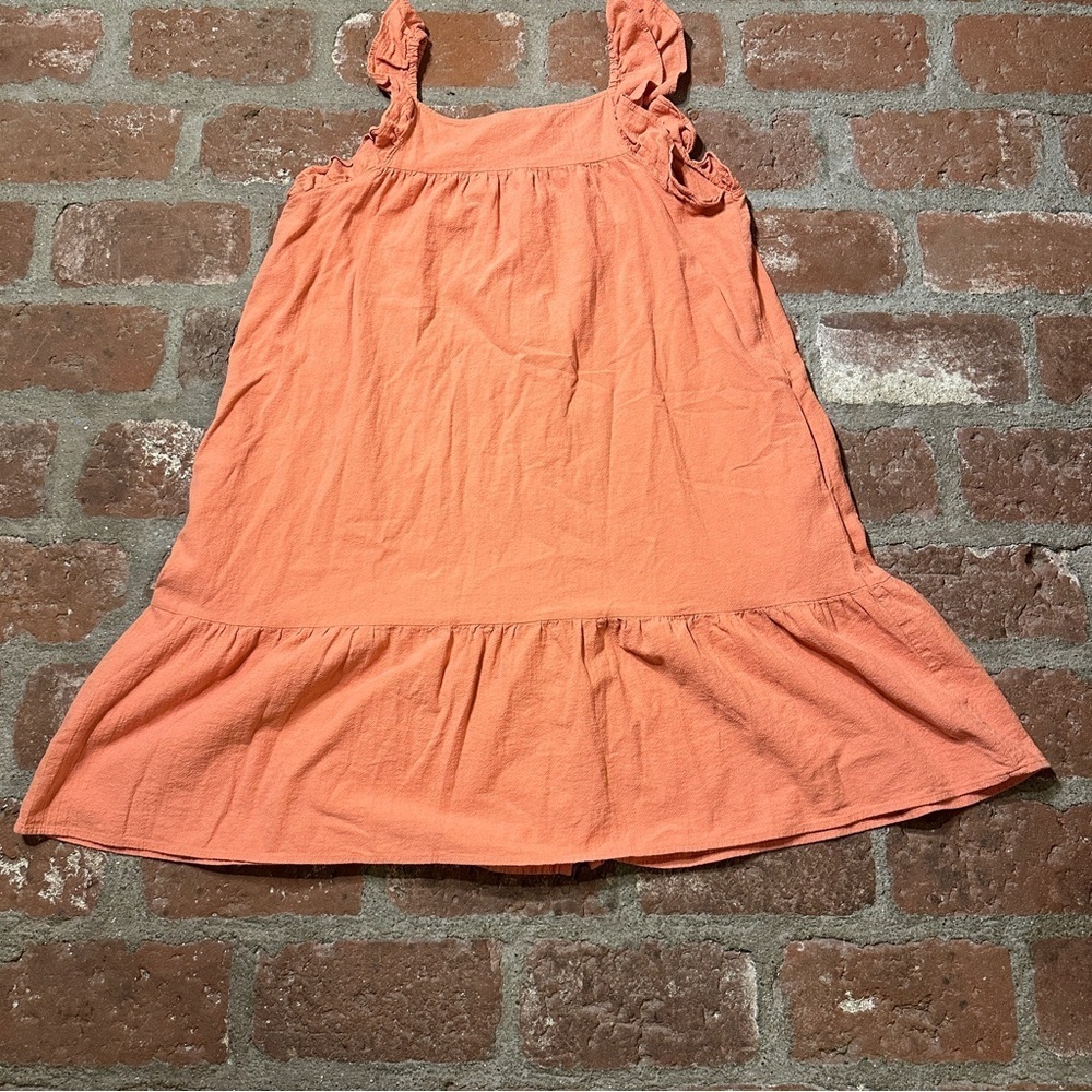 Universal Thread Coral Apricot Orange Flutter Sleeveless Button-Down Large Dress - Picture 15 of 15